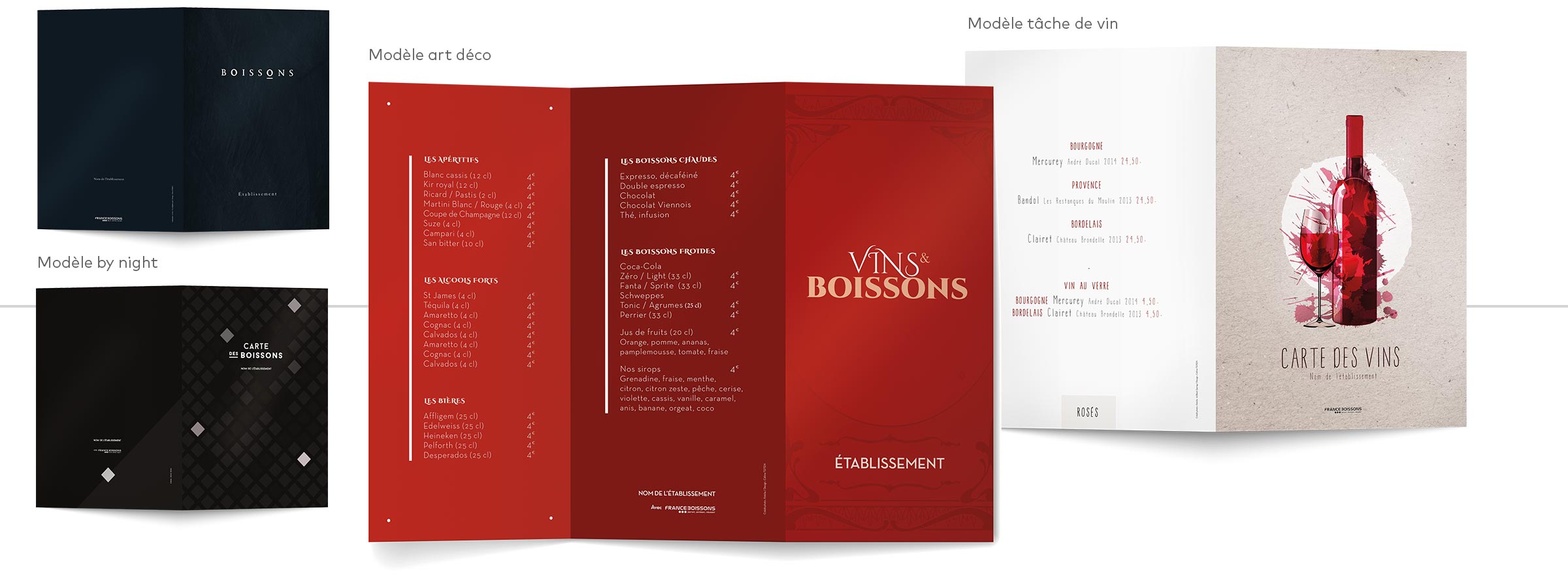création et impression carte des vins et boissons
