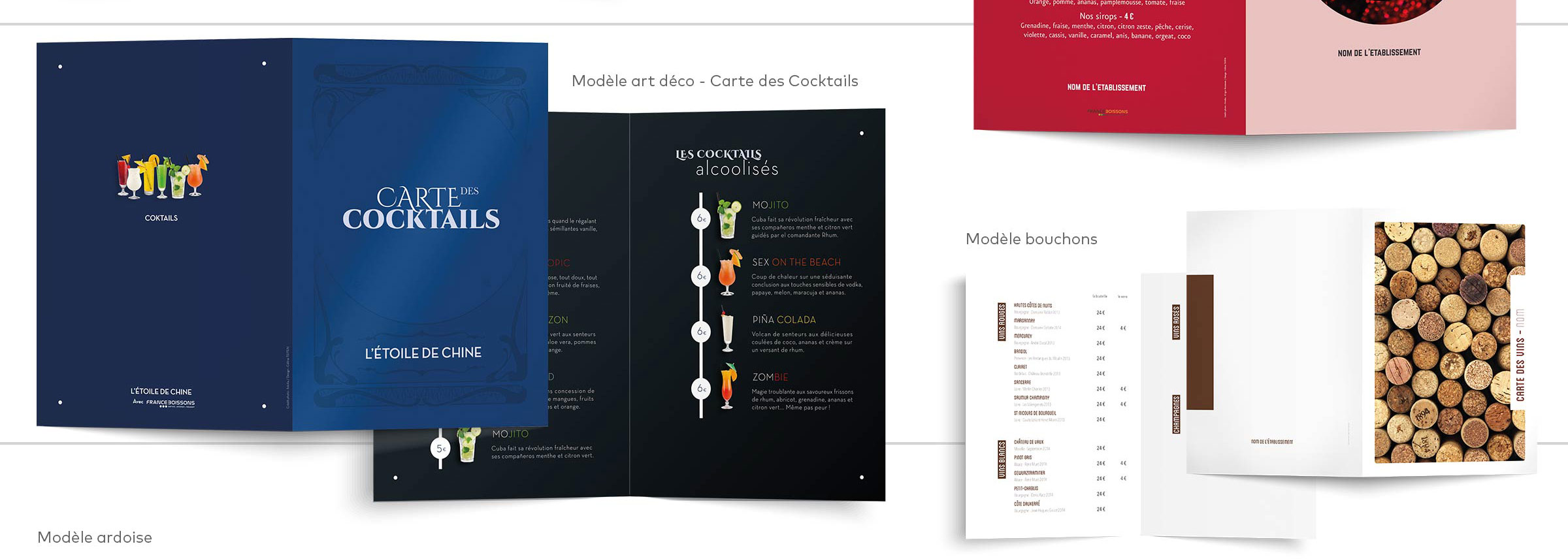 création et impression carte des cocktails