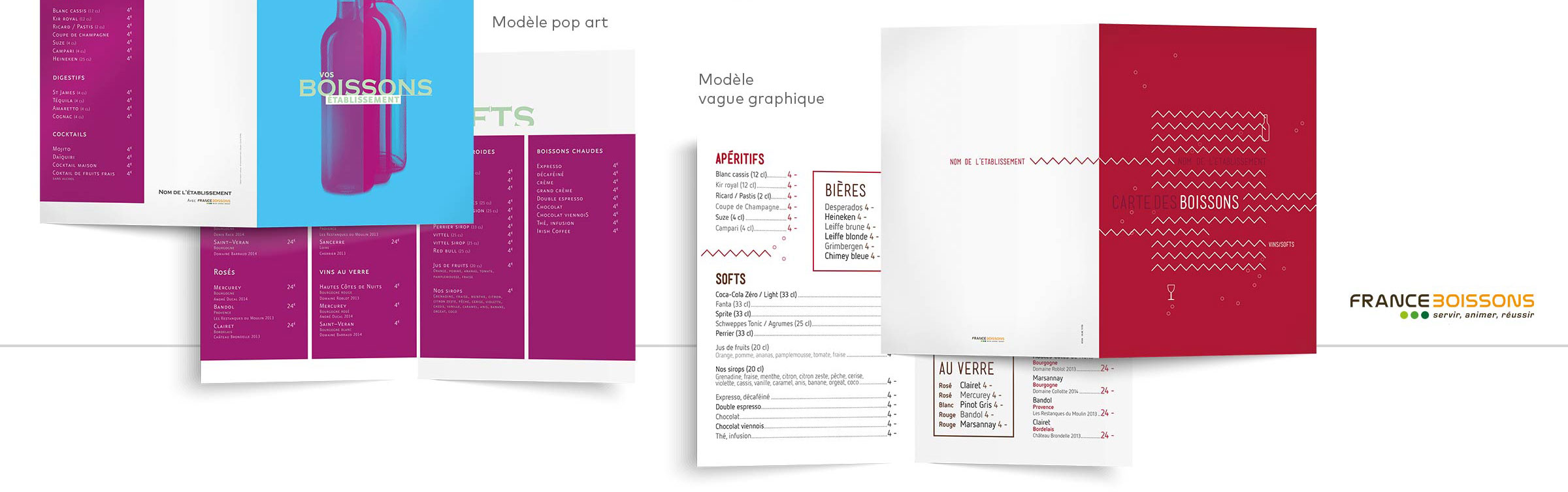 création et impression carte des vins et boissons
